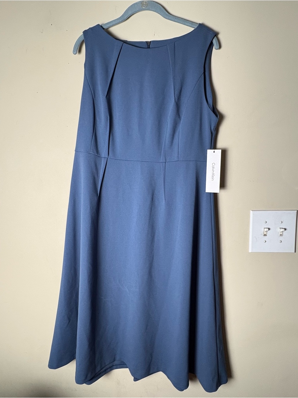 Calvin Klein Sleeveless Blue A-Line Dress